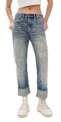 R13 Cuffed X-Boyfriend Jeans Estin Selvedge Blue 28