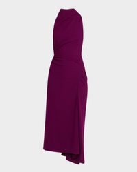 Inez Draped High-Neck Dress