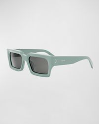 Men's 3-Dot Acetate Rectangle Sunglasses