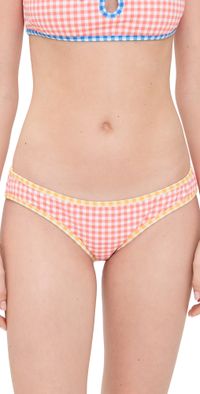 CAROLINE CONSTAS Ayana Bikini Bottoms Salmon Gingham M