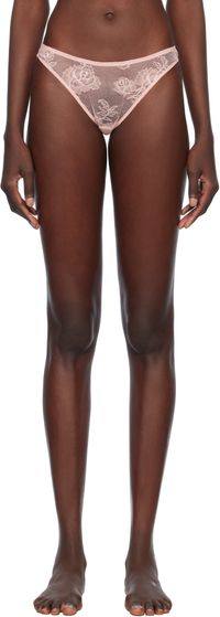 Fleur du Mal Pink Bouquet Lace Cheeky Briefs