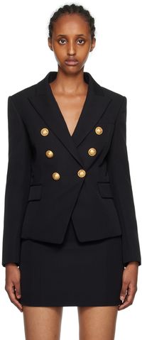 Balmain Black Double-Breasted Blazer