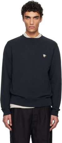 Maison Kitsuné Black Barista Fox Patch Regular Sweatshirt
