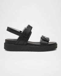 Leather Double-Grip Flatform Sandals