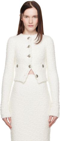 Balenciaga Cardigan écourté blanc cassé
