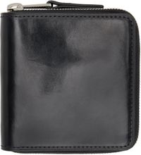 LEMAIRE Black Patina Zip Compact Bi Fold Wallet