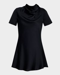 Iris Silk Cowl-Neck Mini Dress