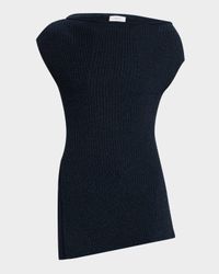 Millie Asymmetric Ribbed Sweater Top