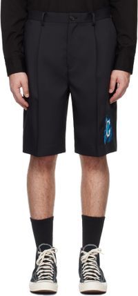 UNDERCOVER Black Appliqué Shorts