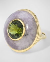 One-Of-A-Kind Tourmaline & Light Amethyst Lollipop Ring, Size 5