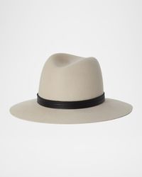 Corinne Belted Wool Fedora Hat