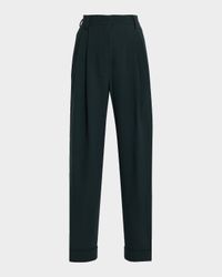 Partan Pleated Straight-Leg Ankle Pants