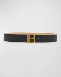Monogram Buckled Leather B-Belt