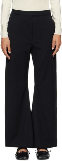 MM6 Maison Margiela Black Logo-Embroidered Trousers