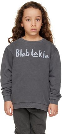 BlabLakia Enfant | Pull molletonné noir à logos et image imprimés