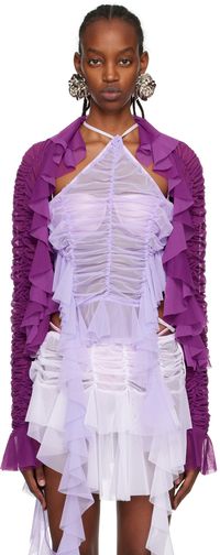 Ester Manas Burgundy Ruched Cardigan