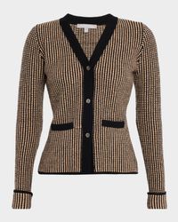 Cashmere Contrast Pique Knit Jacket
