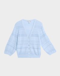 Pointelle-Knit Cotton Cardigan