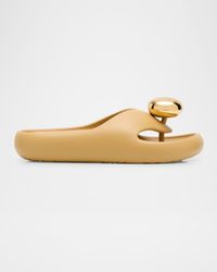 Pebble Patent Toe-Post Slide Sandals