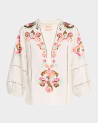 Rylie Embroidered Peasant Top