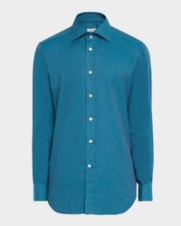 Men's Cotton Micro-Herringbone Sport Shirt
