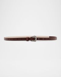 Glossed Skinny Leather Belt