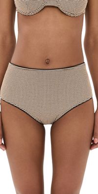STAUD Devon High Rise Bikini Bottoms Natural Pique L