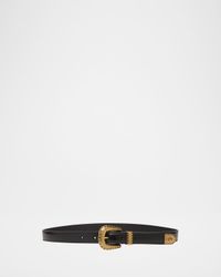 VLogo Signature Brushed Leather Belt, 20mm