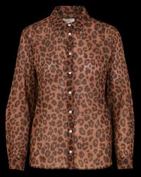 Maison 123 - Chemise droite léopard en coton - Taille 46 - Marron