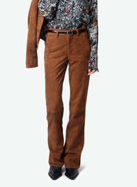 Zadig&voltaire - Pantalon droit en suédine - Taille 42 - Marron