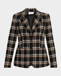 Wool Check Single-Breasted Jacket