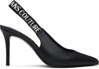 Versace Jeans Couture Black Logo Scarlett Slingback Heels