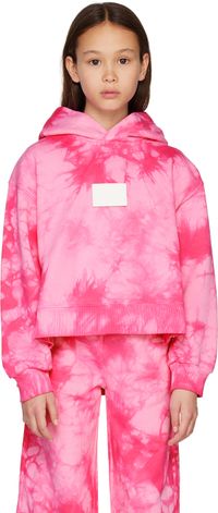 MM6 Maison Margiela Kids Pink Tie-Dye Hoodie