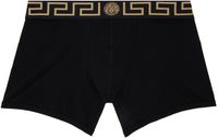 Versace Underwear Black Greca Border Long Boxers