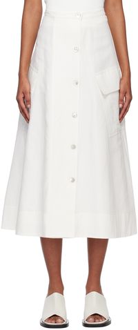 Vince Off-White Utility Midi Skirt