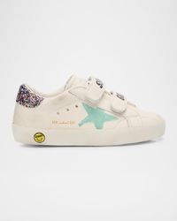 Girl's Old School Glitter Dual-Grip Sneakers, Baby/Toddler