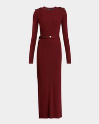 Lauryn Belted Silk-Viscose Knit Maxi Sweater Dress