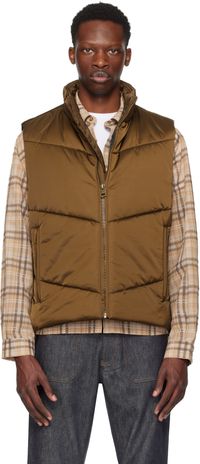 Hugo Brown Water-Repellent Padded Satin Vest
