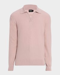 Men's Oasi Cashmere Johnny Collar Polo Sweater