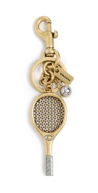 Coach Small Tennis Racket Bag Charm Brass One Size