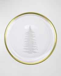 Vetro Gold Etched Tree Dinner Plate