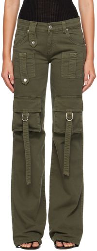 Blumarine Khaki Cinch Strap Cargo Pants