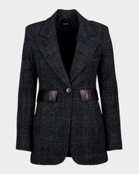 Glen Plaid Tailored Boyfriend Blazer