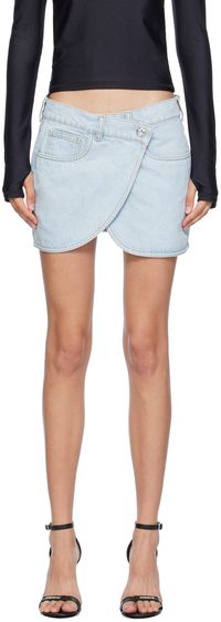 Coperni Blue Wrap Denim Miniskirt
