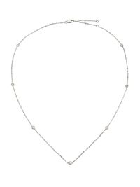 Women's 14K White Gold & 0.35 TCW Diamond Station Necklace - White Gold