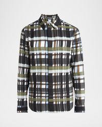 Men's Cotton Jumbo Plaid Casual Button-Down Shirt