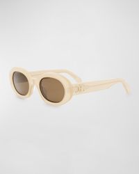 Men's Triomphe Acetate Oval Sunglasses