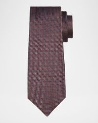 Men's Silk Geometric Jacquard Seven-Fold Tie