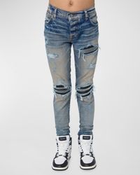 Boy's Distressed Medium Wash Jeans, Size 4-12