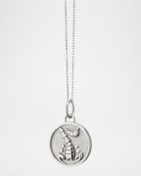 Sterling Silver Scorpio Zodiac Charm Necklace with White Sapphires